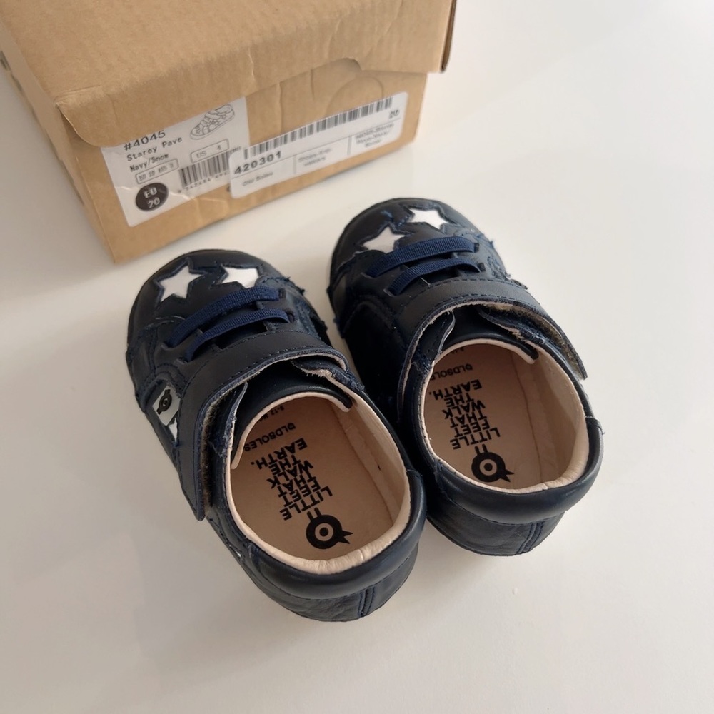 OLD SOLES BLUE LEATHER FIRST WALKERS - 20 - Picture 3 of 5